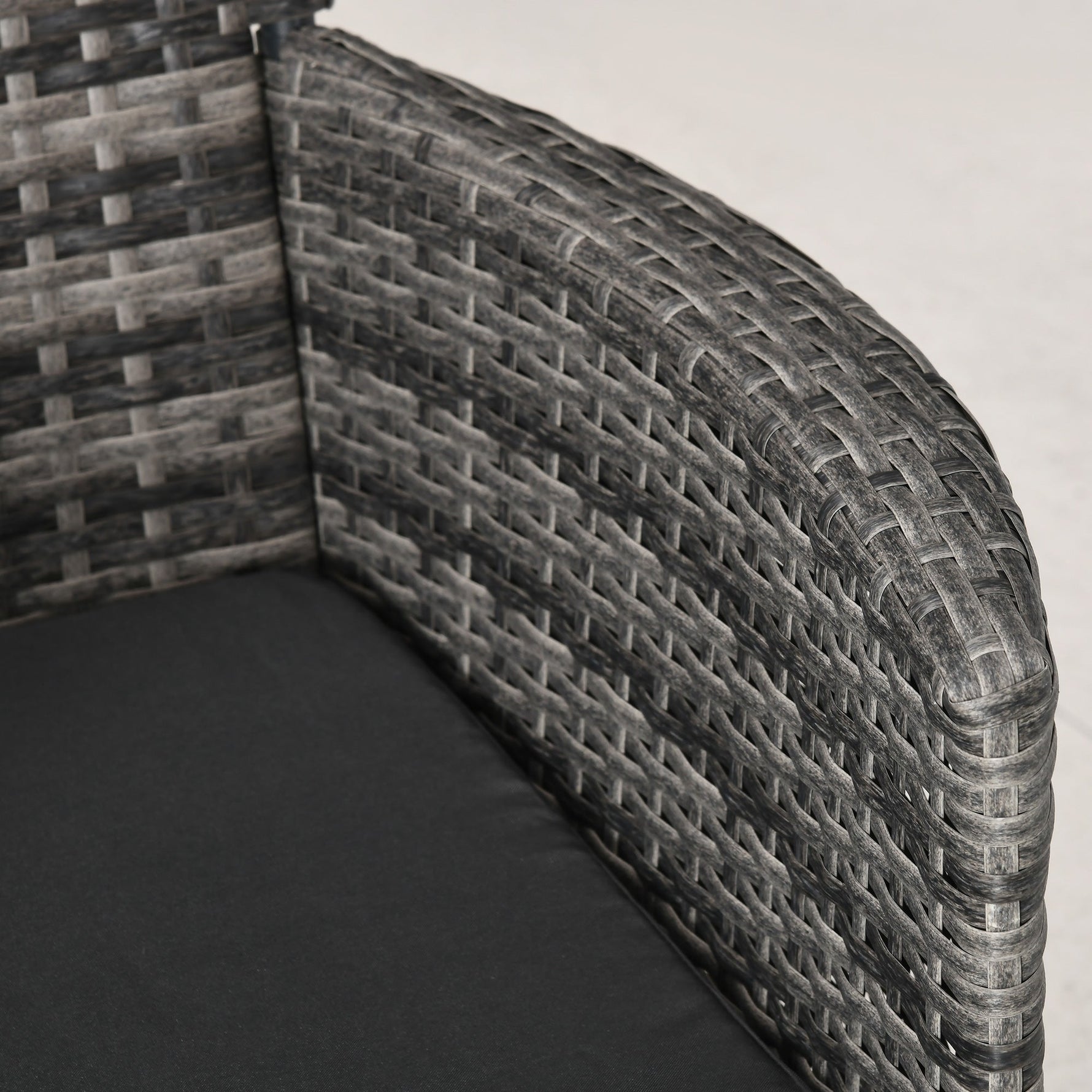Balcony Furniture Set for 2 People, Rattan Garden, Dark Grey
