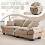 Double Sofa Modern Simple Feather Bed Cozy Khaki