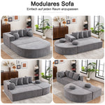 Modular Sofa Segmented Boneless No Assembly - Chenille Fabric