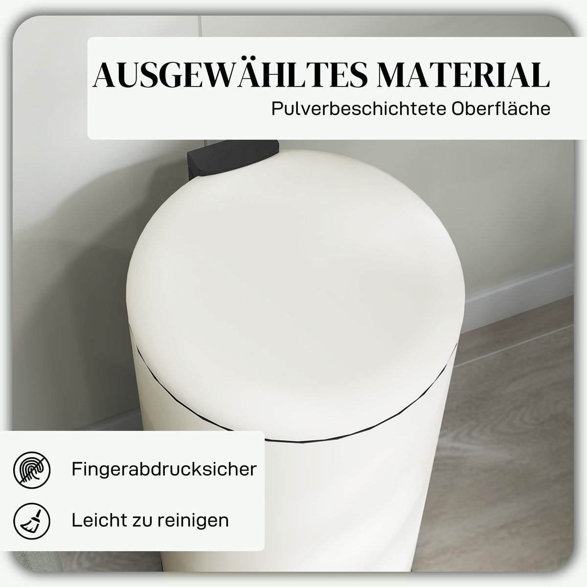 Trash Can 30L Pedal Bin, Inner Bucket, Metal
