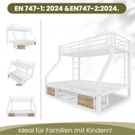 Children's Bunk Bed with Storage & Shoe Cabinet, White