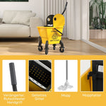 Cleaning Cart Mop Bucket with Press, 26 Liter, Yellow