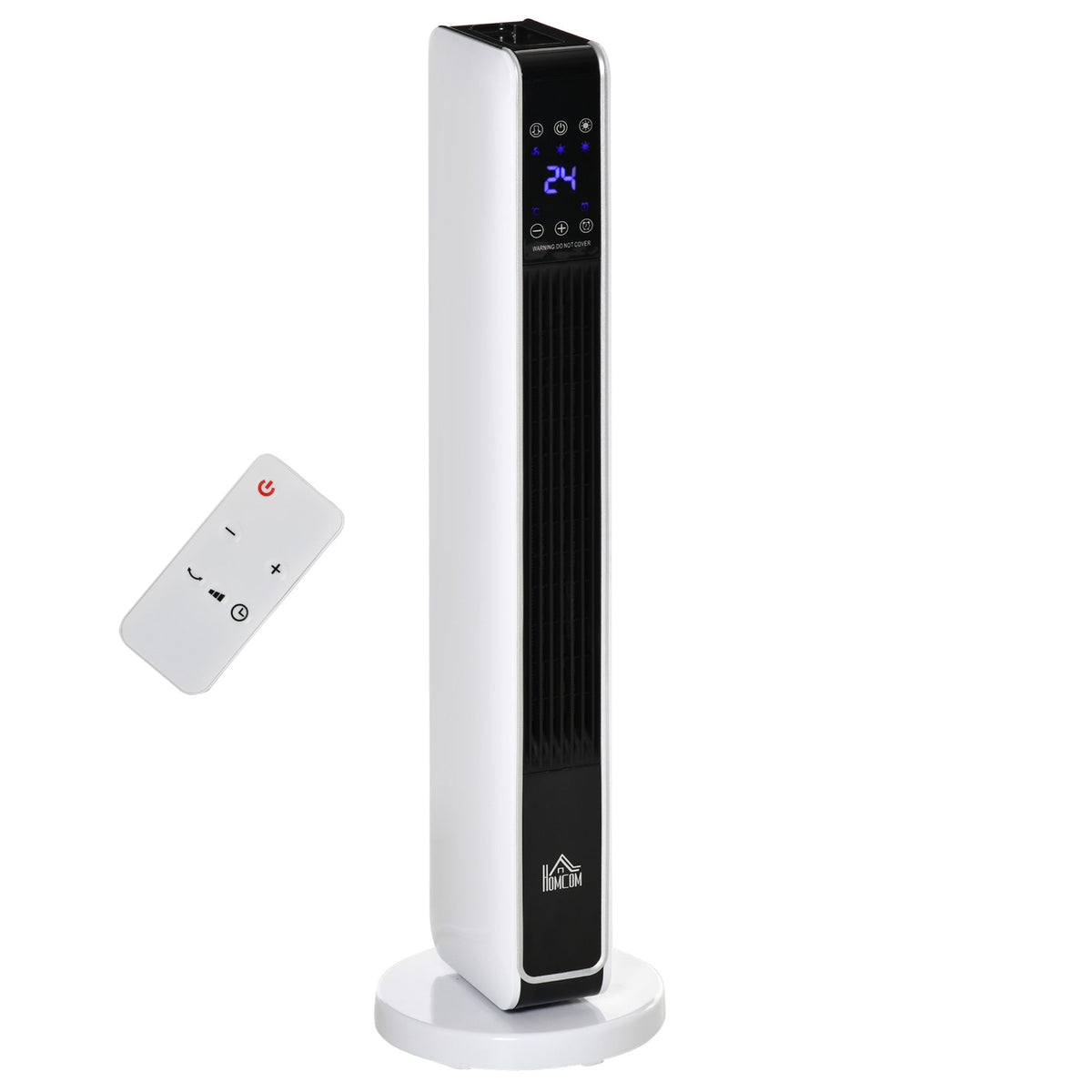 Fan Heater, 2200W Electric with Remote Control, White Black ABS PA
