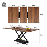 Telescopic Dining Table Extendable 120-160cm Crossed Iron Legs - Walnut