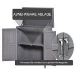 Garden Cabinet Weatherproof Tool Cabinet Double Door 2 Compartments Fir Wood Dark Grey