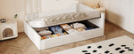 Upholstered Daybed, 140x200 with Under-bed Storage, Beige