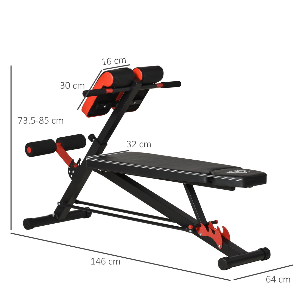 Multi-Weight Bench Adjustable Fitness Incline Abdominal Trainer, Black