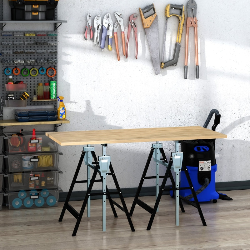 Scaffolding Trestle, Folding Height Adjustable 200 kg, Steel Black