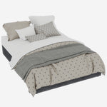 Bed Frame 140x200cm Gas Lift Storage, Grey Dutch Velvet Fabric