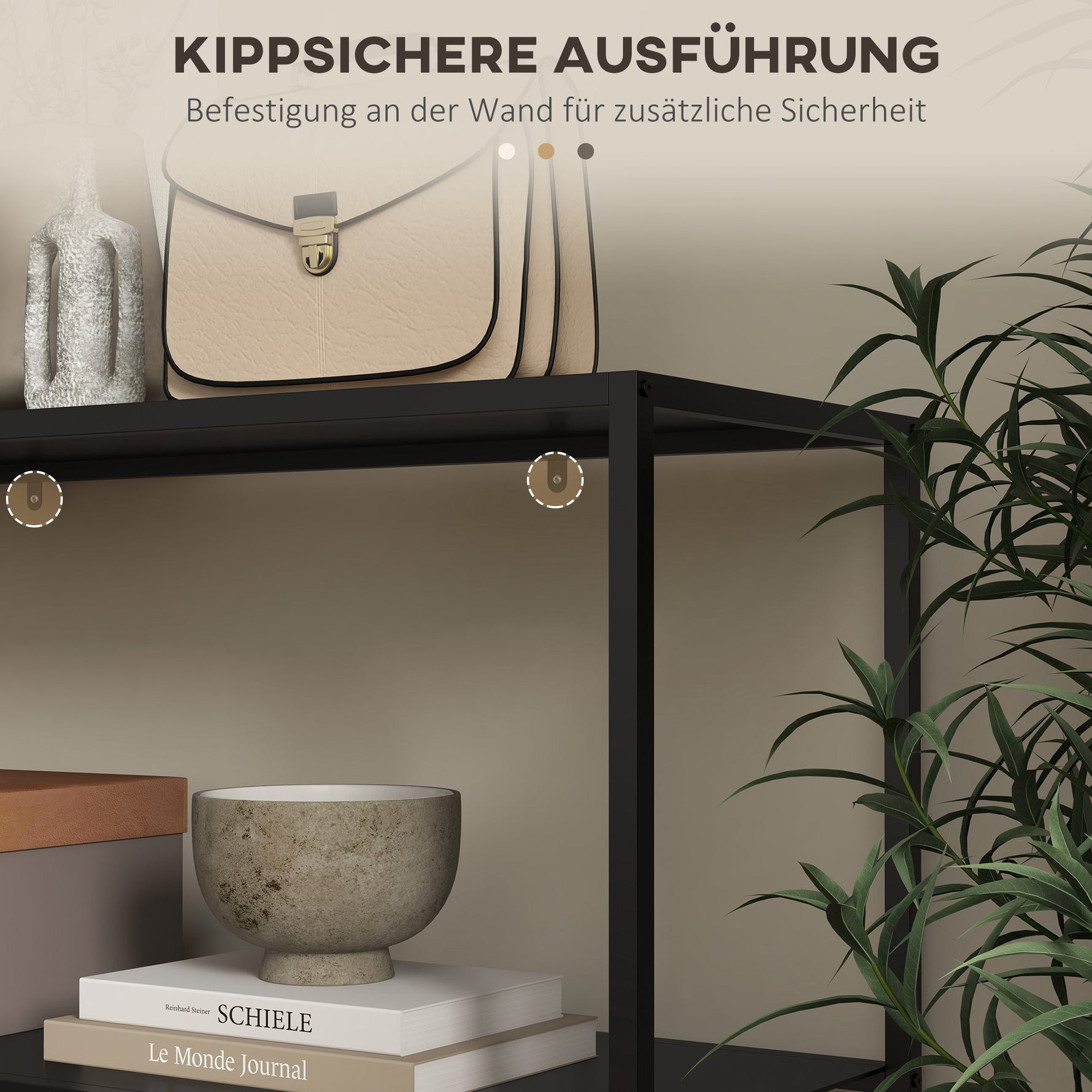 Console Table, 2 Levels, Anti-Tip Device, Steel