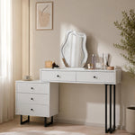 Dressing Table Set with 3-Color LED Mirror & Extendable Tabletop