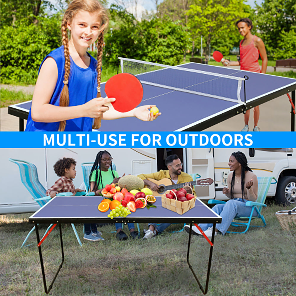 Table Tennis Table, Foldable Portable 137.2cm/4.5FT, Ping Pong Set