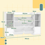 Children's Storage Shelf & Toy Organizer, 8 Removable Boxes, White