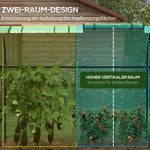 Greenhouse with 2 Roll-Up Doors, Windproof with Side Window and UV Protection, PE Green