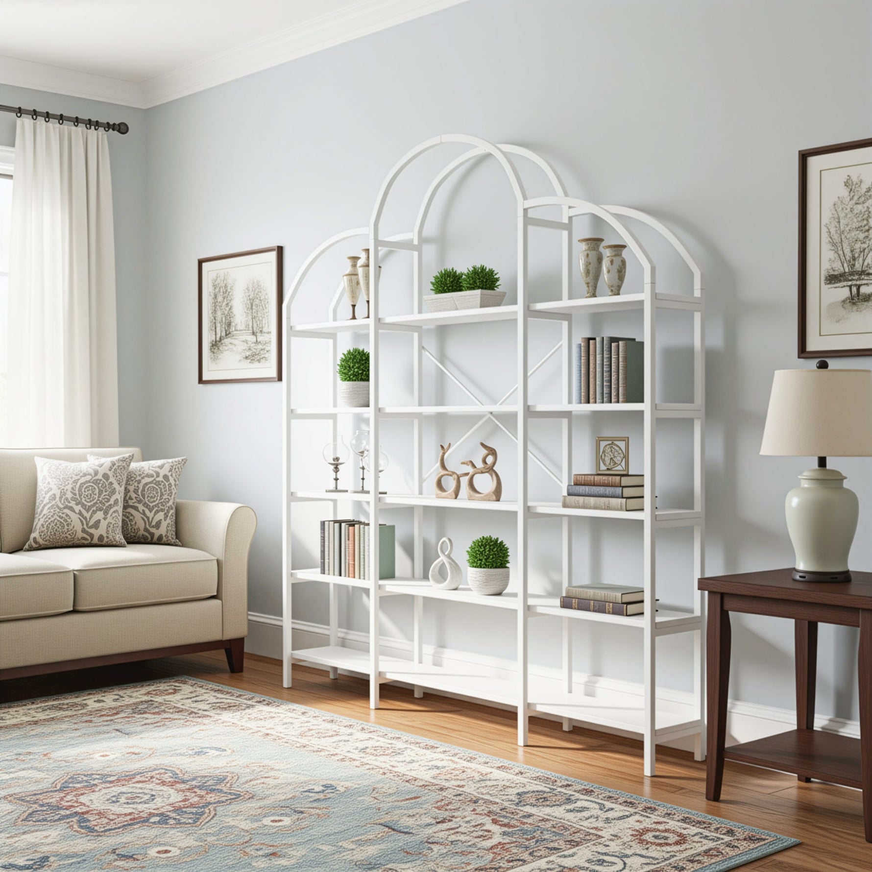 Shelf 170x26x190cm 5-Tier Cloud Shape - White