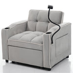 3-in-1 Extendable Single Sleeper Sofa with Cup/Phone Holders, Perfect for Small Spaces