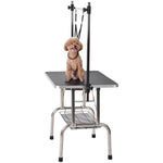 Professional Foldable Dog Grooming Table, Adjustable Arm, Robust, Mesh Tray & Rubber Mat