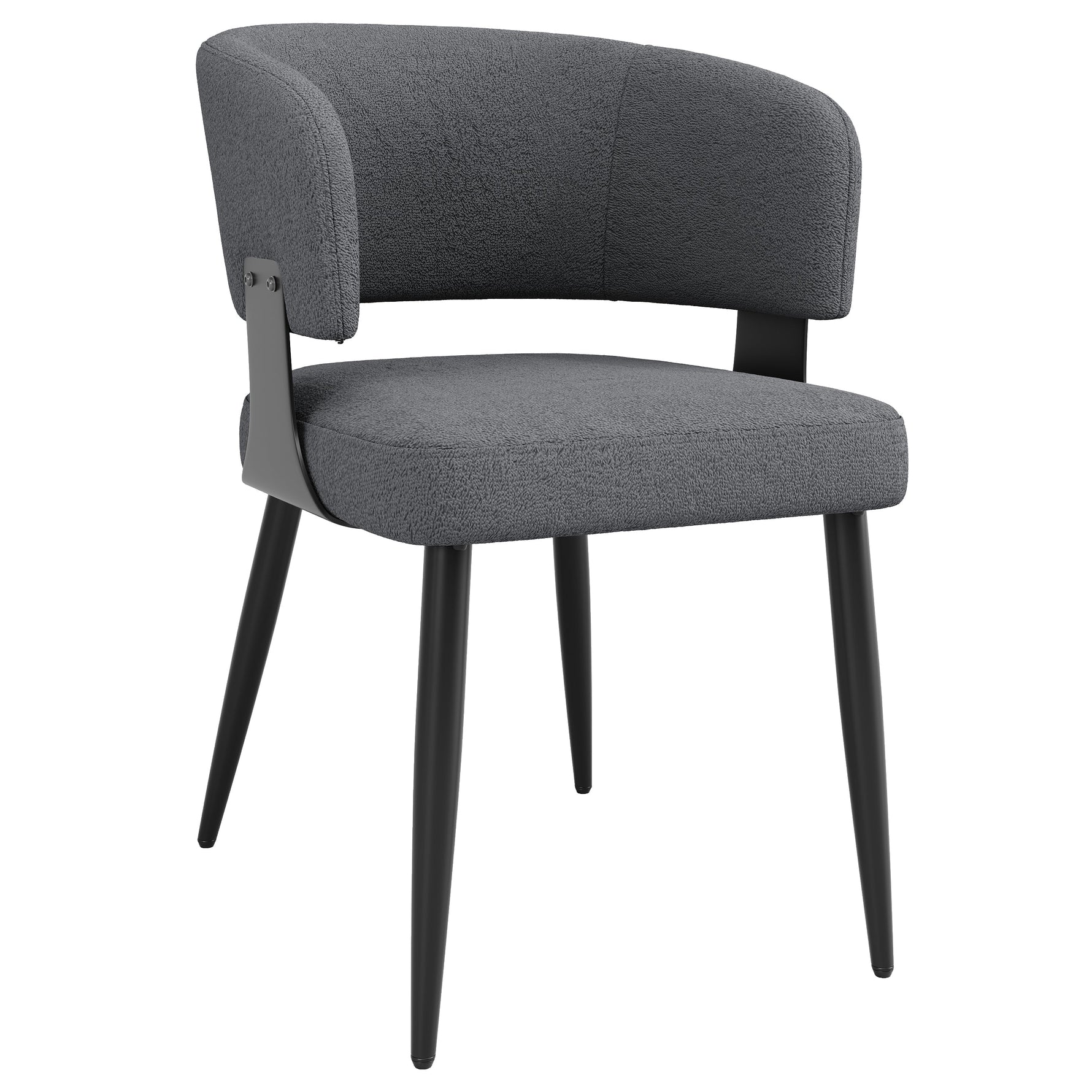 Dining Chair Set of 6, Ergonomic Design with Curved Backrest, Beige/Grey Flannel