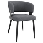 Ergonomic Dining Chair Set of 4 with Curved Backrest, Flannel Beige/Grey