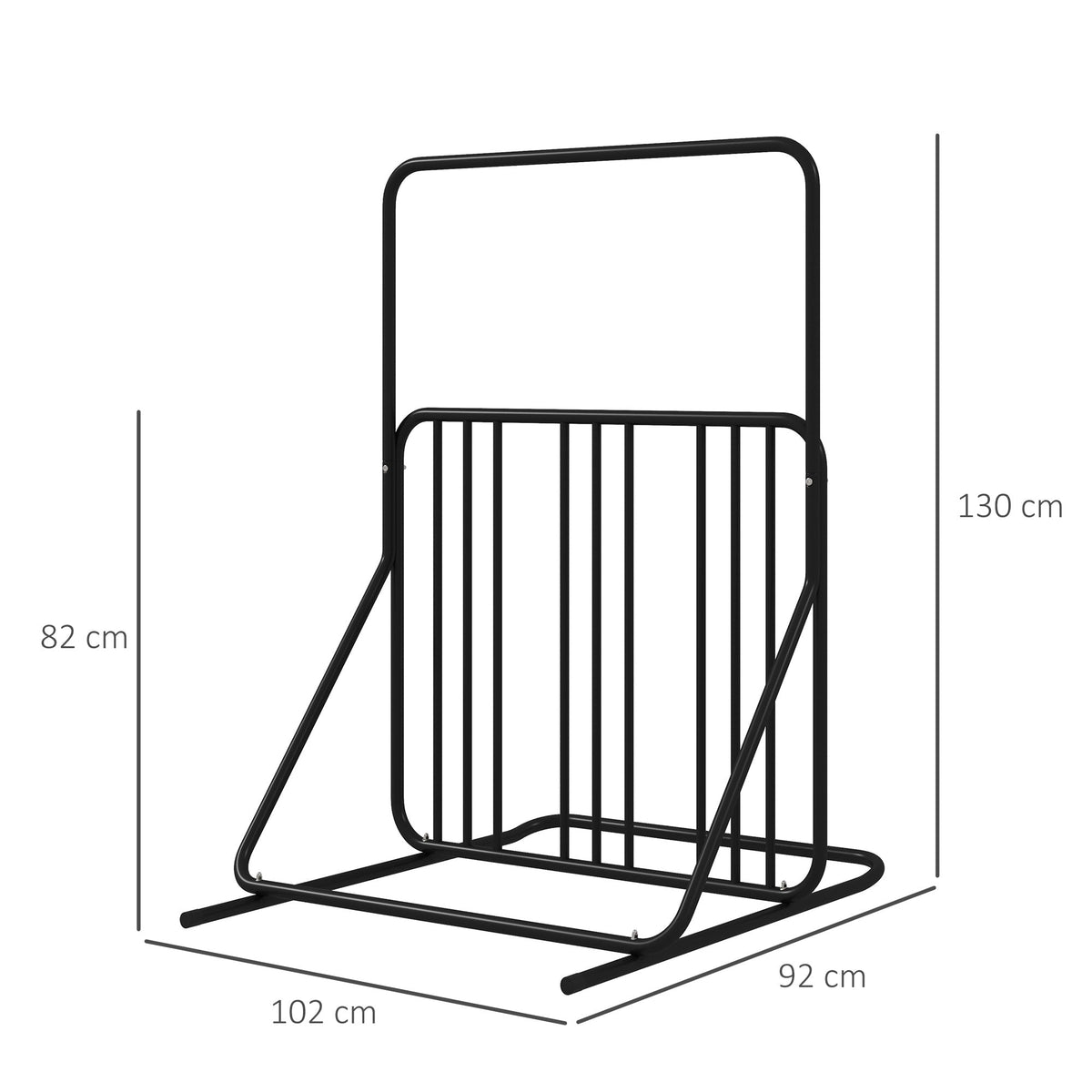DURHAND Bicycle Stand, Weatherproof 4-Bicycle, Steel Black