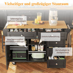 Dining Trolley 134x46x92cm Mobile & Stationary Storage Cabinet Black