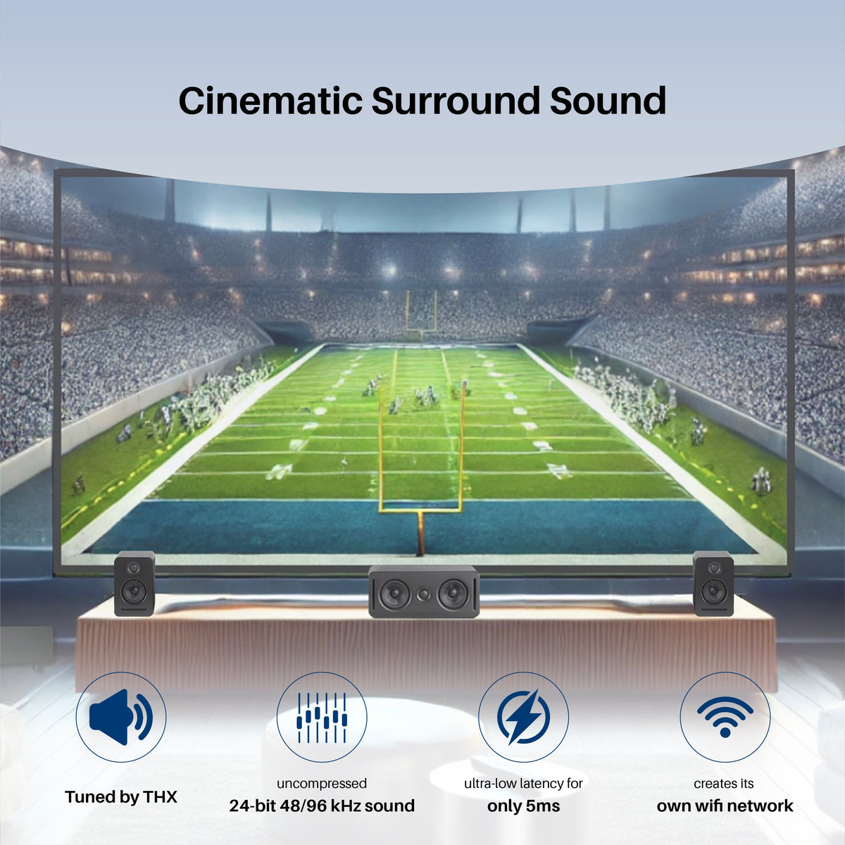 5.1 Wireless Home Cinema System Dolby Atmos Monaco Set - Black