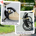 Dog Stroller, Lightweight Foldable, Aluminum Khaki