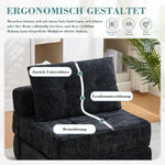 Folding Sofa Bed with Pillows & Backrest, Portable Floor Sofa for Living Room & Bedroom