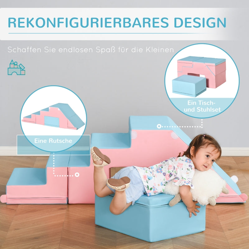Climbing and Sliding Toy, Motor Skills, Artificial Leather, Pink + Blue