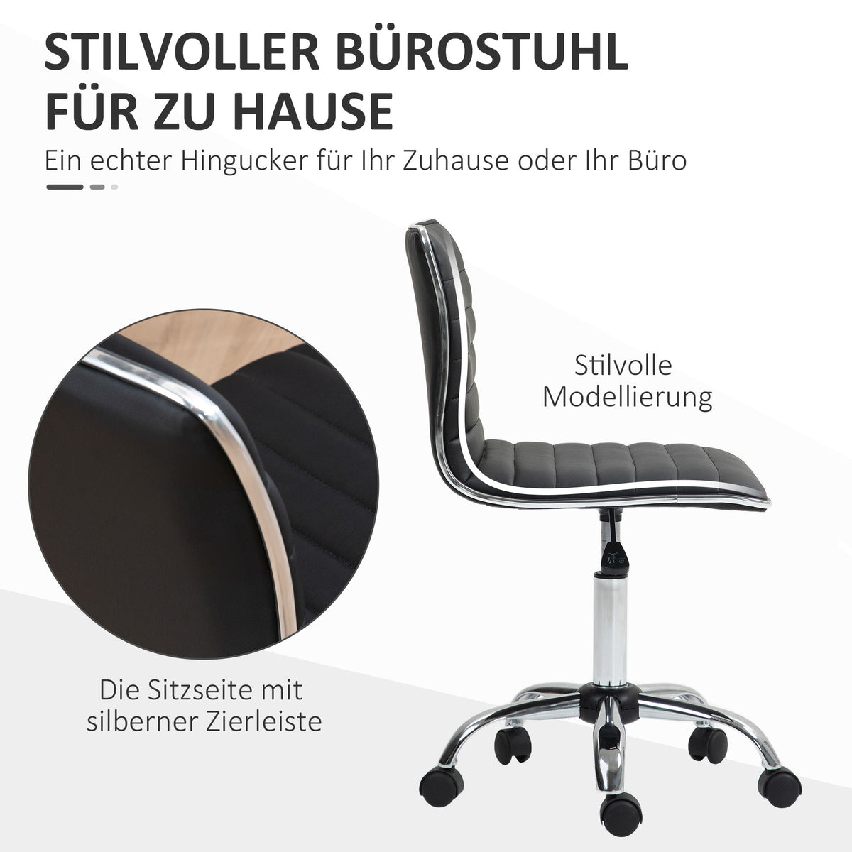 Office Chair, Height-Adjustable Swivel, 120 kg, Black