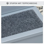 Pet Stairs Dog Stairs 3 Steps Carpet Storage, Grey