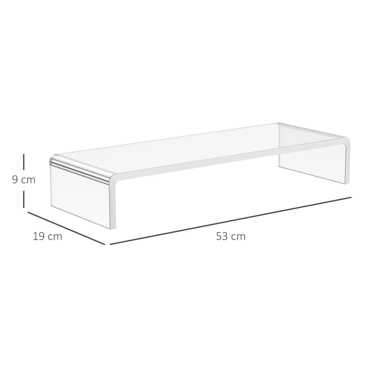 Ergonomic Monitor Stand for Laptop, Computer, Notebook, Transparent Acrylic