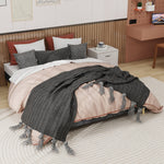 Modern Minimalist Bed Frame 160x200CM Low Box, Dutch Velvet Gray