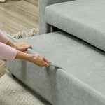 Sofa Bed 2-Seater Sleeping Function Adjustable Backrest Storage Velvet Look Light Grey