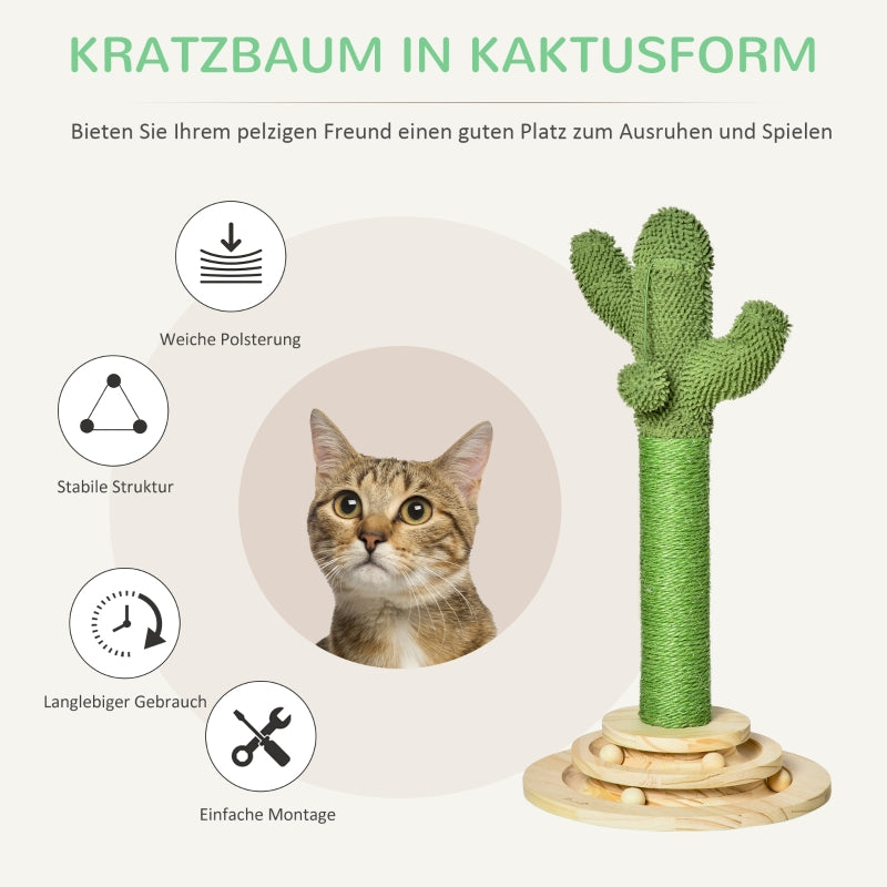 Cat Scratching Post Cactus Tree Sisal Rope Green+Natural