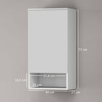 Wall Cabinet with Doors, Adjustable Shelves, Open Compartment, Wall Mounted, White