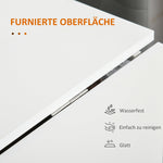 Folding table mobile dining table with folding worktop and castors in white