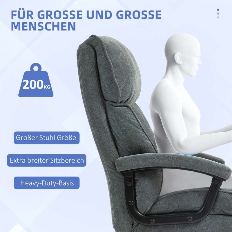 Large Tall Office Chair, 200 kg, Robust, Upholstery, Grey