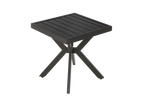 Outdoor Aluminum Square Side Table End Table, Weather Resistant, Dark Brown