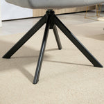 Swivel Lounge Chair with Armrest, Metal Legs, Grey Velvet