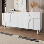 Geometric Sideboard with Irregular Curves Multi-Storage - White