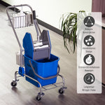Cleaning Cart, 26L Jaw Press Bucket, Blue