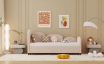 SOFTSEA Twin Size Daybed, Velvet Upholstered with Storage Drawers