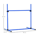 Agility Set for Dogs, 4-Piece, Height-Adjustable Plastic, Blue