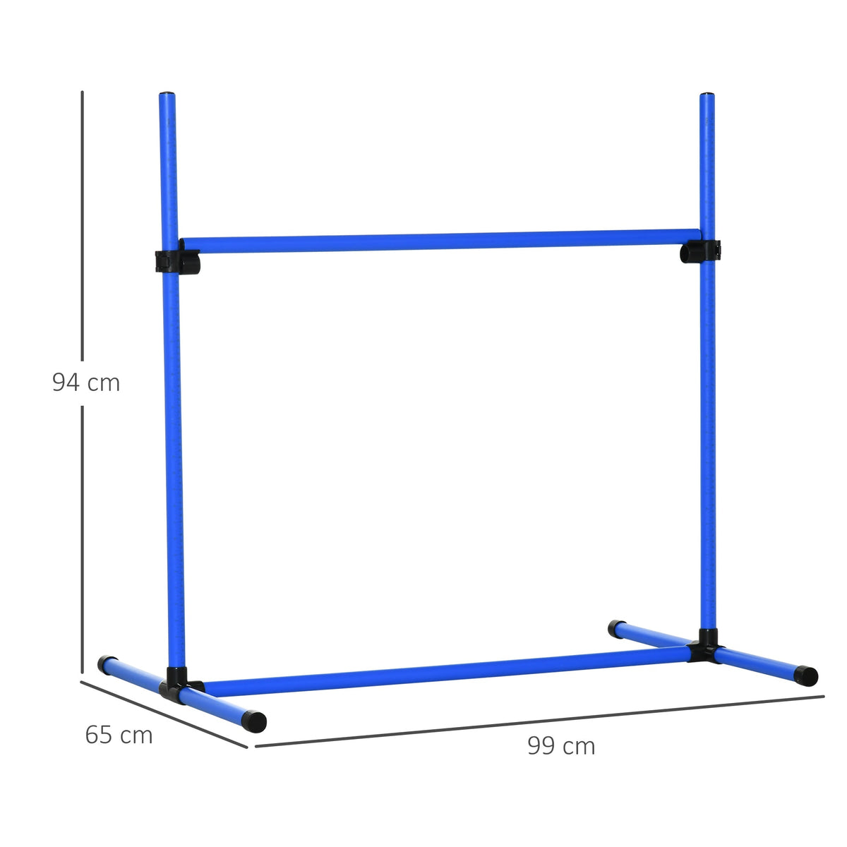 Agility Set for Dogs, 4-Piece, Height-Adjustable Plastic, Blue