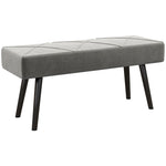 Upholstered Bench - Velvet Look, X-Pattern, 100x36x45 cm - Grey