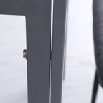 Square Dining Table 4 Person Tempered Glass Modern Grey
