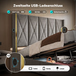 Padded Storage Bed 180x200cm with LED & USB, Velour