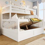 Bunk Bed 90/140x200cm Hydraulic Storage Ladder White
