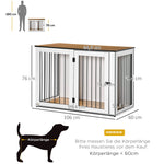 Indoor Dog Cage, Lockable Doors, Chipboard, Dark Walnut + White